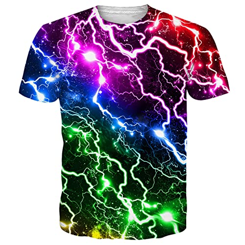NEWISTAR Karneval Kostüm T Shirt für Männer Neon Blitz Shirts Lustig Motive Herren Tshirt für Sommer M von NEWISTAR