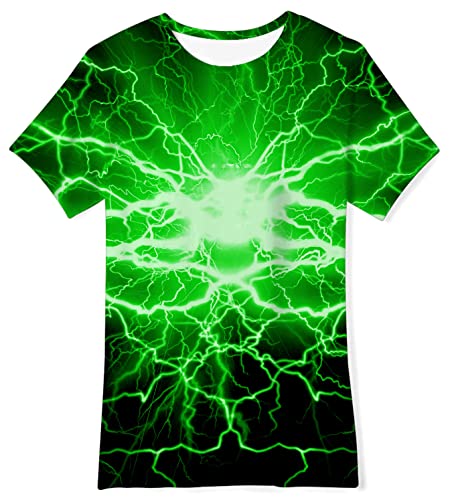 NEWISTAR T-Shirts für Jungen Mädchen T Shirt Casual Tshirts mit Rundhalsausschnitt Lightning T-Shirt Schule S von NEWISTAR