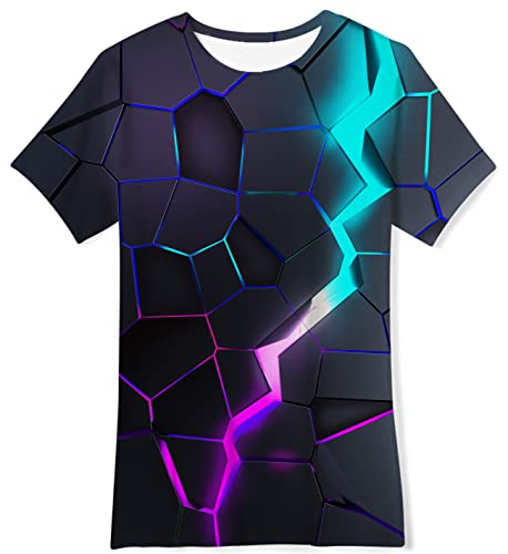 NEWISTAR Kurzarm Tshirt Jungen 3D-Druck Tiger Grafik T-Shirt Rundhals-Sommerhemd Tops Kinder Kleidung von NEWISTAR