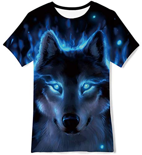 NEWISTAR T-Shirt Jungen 13-14 Jahre 3D Grafik Freizeit kurzärm Rundhalsausschnitt T-Shirts für Sommer Täglich Ferien von NEWISTAR