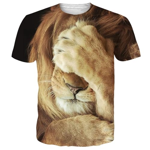 NEWISTAR Unisex Jugend 3D Druck Grafik Casual Kurzarm T-Shirt Kaffee XXL von NEWISTAR