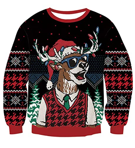 NEWISTAR Unisex Weihnachtspullover Jungen Strickpullover 3D Druck Pullover Weihnachten Jumper Ugly Christmas Sweater S von NEWISTAR