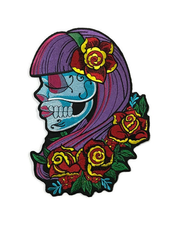 Patch L Violeta Candy Skull von NEWKARNPUK