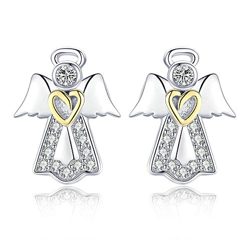 NEWL 925 Sterling Silber Schutzengel Exquisite Ohrstecker für Frauen Mode Silber Schmuck Geschenk von NewL