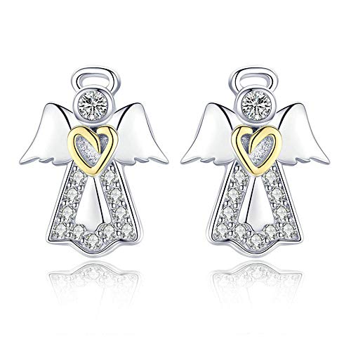 NEWL 925 Sterling Silber Schutzengel Exquisite Ohrstecker für Frauen Mode Silber Schmuck Geschenk von NewL
