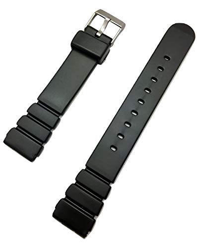 18 mm schwarzes Gummi-Uhrenarmband, bequemes und langlebiges PVC-Material, Ersatz-Armband für Damen und Herren von NEWLIFE