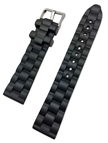 20 mm schwarz Gummi Armbanduhr Band –-bequem und strapazierfähig PVC-Material von NEWLIFE