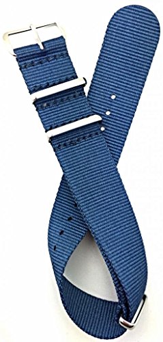 22 mm NATO Uhrenarmband Stil, Nylon Stoff, Marineblau von NEWLIFE