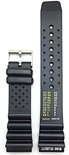 22 mm Schwarz Gummi Armbanduhr Band –-Dick und langlebiges PVC-Material von NEWLIFE