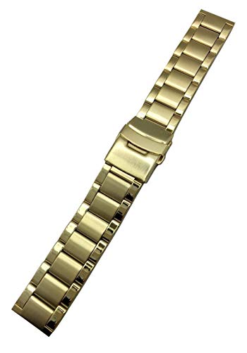 NewLife 20 mm Metall-Armband für Herren und Damen, goldfarbenes Edelstahl-Armband, Ersatzarmband mit Verschluss, die jeder Uhr neues Leben bringt von NEWLIFE