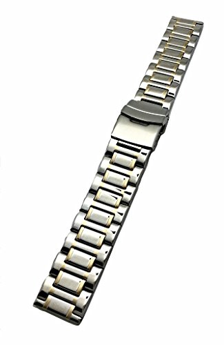 NewLife 22 mm Metall-Uhrenarmband für Herren und Damen, goldfarbenes und silberfarbenes Edelstahl-Armband mit Schließe, die jeder Uhr neues Leben bringt von NEWLIFE