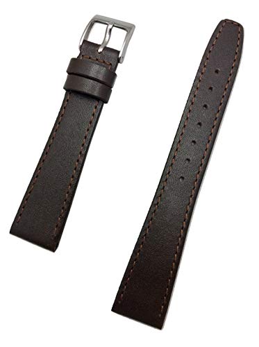 Uhrenarmband aus echtem Kalbsleder, 18 mm, elegant, flaches Ersatz-Armband, das jeder Uhr neues Leben bringt (Herren-Länge) von NEWLIFE