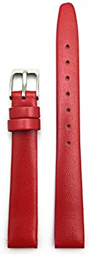 Uhrenarmband aus glattem Leder, 12 mm, Rot von NEWLIFE