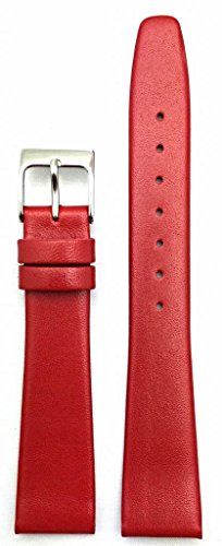 Uhrenarmband aus glattem Leder, 18 mm, Rot von NEWLIFE