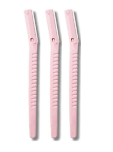 Professioneller Augenbrauen- & Gesichtsrasierer, Augenbrauenrasierer, Gesichtshaarentferner, Shaper Trimmer Rasierer, Präzisionsformung, Sicherheitsschutz, Komfort für Frauen und Männer (Rosa, 3 Stück von NEWMAX DARBEE