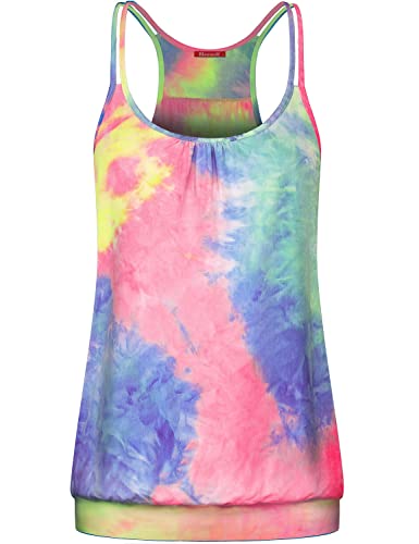 NEWMEEN Blevonh Damen U-Ausschnitt Spaghettiträger Racerback Sport Cami Tank Tops, Bunt, XX-Large von NEWMEEN