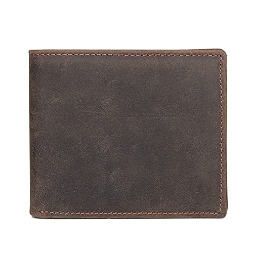 NEWNAN 1-teiliges kurzes Portemonnaie für Herren, zweifach gefaltetes Portemonnaie, Multi-Card-Geldbörse, Business-Retro-Geldbörse (Farbe: A, Größe: 9 x 11 x 1 m) von NEWNAN