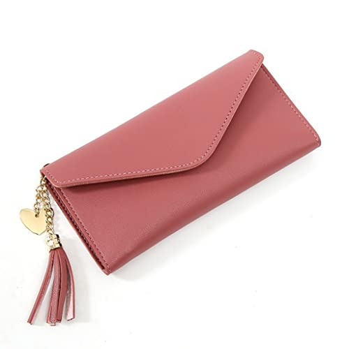 NEWNAN Damen-Geldbörsen, Reißverschluss-Geldbörsen, Langer Abschnitt, Clutch-Geldbörse, weiche PU-Leder-Geldtasche (Farbe: Rot, Größe: 9 x 19 cm) von NEWNAN