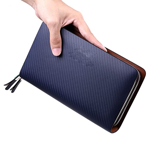 NEWNAN Herren-Geldbörse, Business, große Kapazität, Clutch-Bag, Clutch-Geldbörse, Doppelreißverschluss, Handtasche, Lange Herren-Geldbörse (Farbe: B, Größe: 19 x 9,5 cm) von NEWNAN