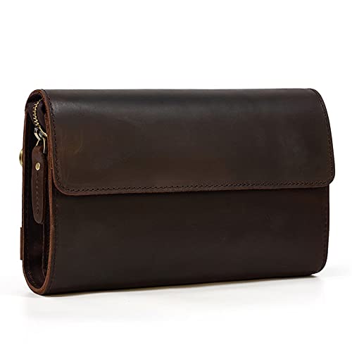 NEWNAN Multifunktionale Brieftaschen-Clutch-Tasche Retro-Herren-Clutch-Tasche Handliche Brieftasche mit großem Fassungsvermögen (Farbe: A, Größe: 6 * 24 * 15 cm) von NEWNAN