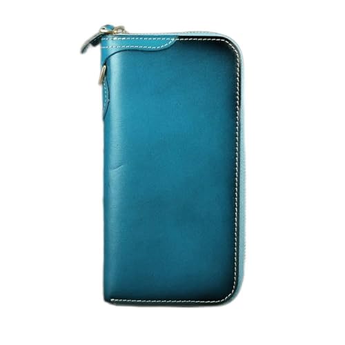 NEWNAN Pflanzlich gegerbte Geldbörse, Lange Damen-Clutch, Retro, handgefertigt, Business-Geldbörse mit großer Kapazität, Herren-Geldbörse (Farbe: E, Größe: 10 x 2 x 20 cm) von NEWNAN