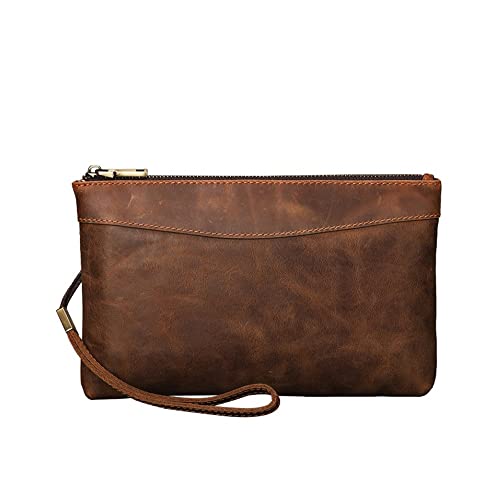 NEWNAN Retro-Herren-Clutch mit großem Fassungsvermögen, handgehaltene Geldbörse, Business-Geldbörse, Handtasche für Herren (Farbe: A, Größe: 15 x 24 x 4 cm) von NEWNAN