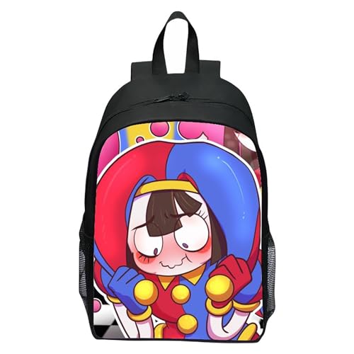 NEWOK Pomni und Jax Double Cartoon Rucksack für Schüler, 16-Zoll Grundschulrucksack, atmungsaktiver und Leichter Rucksack für Kinder (Color10,40x30x13cm) von NEWOK