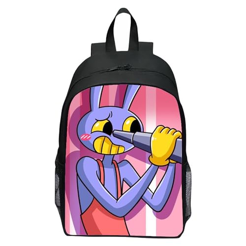 NEWOK Pomni und Jax Double Cartoon Rucksack für Schüler, 16-Zoll Grundschulrucksack, atmungsaktiver und Leichter Rucksack für Kinder (Color12,40x30x13cm) von NEWOK