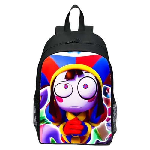 NEWOK Pomni und Jax Double Cartoon Rucksack für Schüler, 16-Zoll Grundschulrucksack, atmungsaktiver und Leichter Rucksack für Kinder (Color14,40x30x13cm) von NEWOK