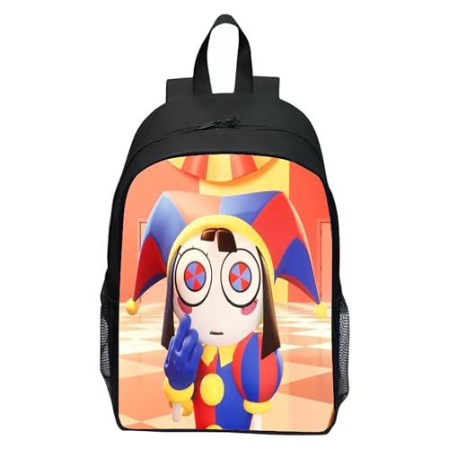 NEWOK Pomni und Jax Double Cartoon Rucksack für Schüler, 16-Zoll Grundschulrucksack, atmungsaktiver und Leichter Rucksack für Kinder (Color18,40x30x13cm) von NEWOK