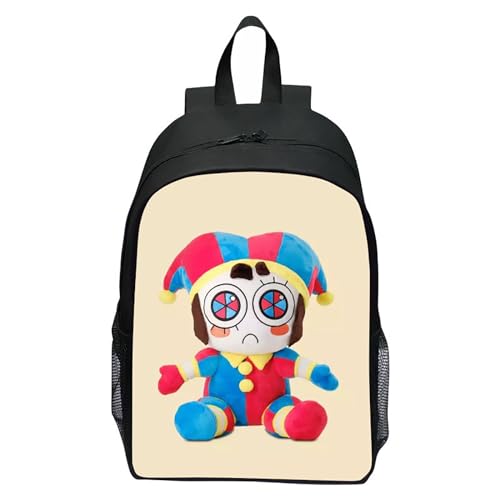 NEWOK Pomni und Jax Double Cartoon Rucksack für Schüler, 16-Zoll Grundschulrucksack, atmungsaktiver und Leichter Rucksack für Kinder (Color22,40x30x13cm) von NEWOK