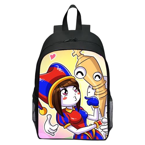 NEWOK Pomni und Jax Double Cartoon Rucksack für Schüler, 16-Zoll Grundschulrucksack, atmungsaktiver und Leichter Rucksack für Kinder (Color5,40x30x13cm) von NEWOK