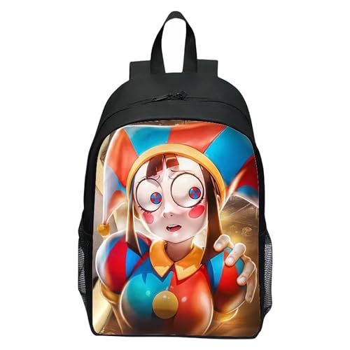 NEWOK Pomni und Jax Double Cartoon Rucksack für Schüler, 16-Zoll Grundschulrucksack, atmungsaktiver und Leichter Rucksack für Kinder (Color6,40x30x13cm) von NEWOK