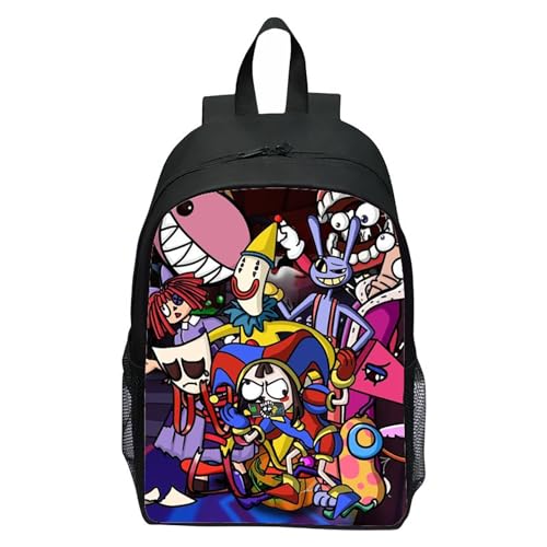 NEWOK Pomni und Jax Double Cartoon Rucksack für Schüler, 16-Zoll Grundschulrucksack, atmungsaktiver und Leichter Rucksack für Kinder (Color9,40x30x13cm) von NEWOK