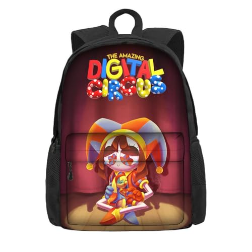 NEWOK Pomni und Jax Grundschule Anime gedruckt Rucksack, Dicker Schwamm gepolsterter Schultergurt Rücken Kissen Mode Schule Tasche Sets (Color9,42x32x14cm) von NEWOK