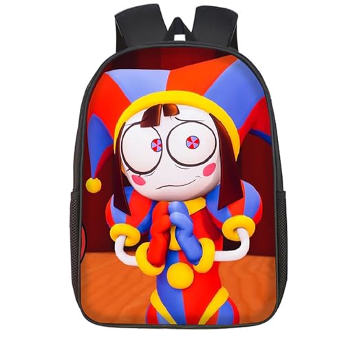 NEWOK Pomni und Jax Grundschule Rucksack, Spaß Cartoon Rucksack, Kinder Rucksack, Kinder Cartoon Schultasche. (Color16,40x30x13cm) von NEWOK