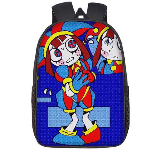 NEWOK Pomni und Jax Grundschule Rucksack, Spaß Cartoon Rucksack, Kinder Rucksack, Kinder Cartoon Schultasche. (Color3,40x30x13cm) von NEWOK