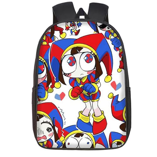 NEWOK Pomni und Jax Grundschule Rucksack, Spaß Cartoon Rucksack, Kinder Rucksack, Kinder Cartoon Schultasche. (Color4,40x30x13cm) von NEWOK