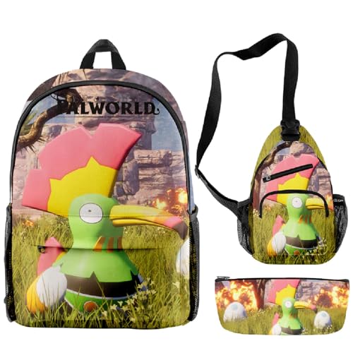 NEWOK Spiel PAL Rucksack, Lunch Bag, Bleistifttasche, Schulrucksack Kinder Rucksack DREI Stück Set (bag4,44x26x15cm) von NEWOK