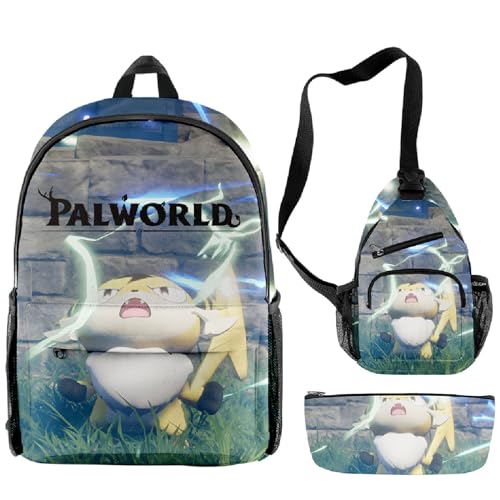 NEWOK Spiel PAL Rucksack, Lunch Bag, Bleistifttasche, Schulrucksack Kinder Rucksack DREI Stück Set (bag8,44x26x15cm) von NEWOK