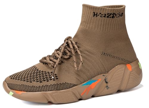 NEWQSING Unisex Mode Schnüren auf Hohem Schnitt Walking Trainer Komfort Paar Loafer Schuhe Stricken Fitness-Studio Lauf Turnschuhe von NEWQSING