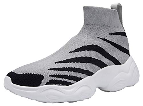 NEWQSING Unisex Mode Slip auf hohem Schnitt Walking Trainer Komfort Paar Loafer Schuhe Stricken von NEWQSING