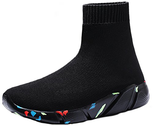 NEWQSING Unisex Mode Slip auf hohem Schnitt Walking Trainer Komfort Paar Loafer Schuhe Stricken von NEWQSING