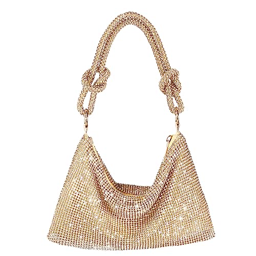 Strass Geldbörse Sparkly Abendtasche Silber Clutch Geldbörsen für Frauen Abend Crossbody Handtaschen für Party Abschlussball Club Hochzeit, Gold, modisch von NEWROGENG