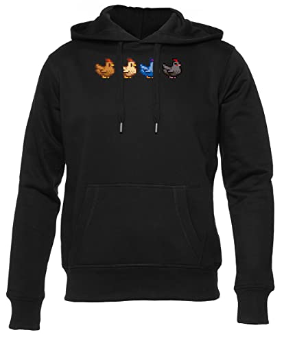 Newtee 4 Hühner Stardew Valley Grauer Unisex Schwarz Hoodie Männer Frauen von Newtee