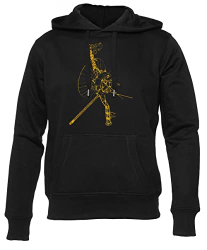Newtee NASA Voyager Diagram Grauer Unisex Schwarz Hoodie Männer Frauen von Newtee