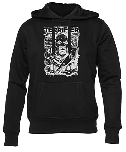 Newtee Terrifier Movie Horror Art The Clown Grauer Unisex Schwarz Hoodie Männer Frauen von Newtee