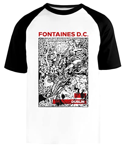 The Dc from Dublin Street Unisex Weißes Baseball-T-Shirt Schwarz Kurzarm von Newtee