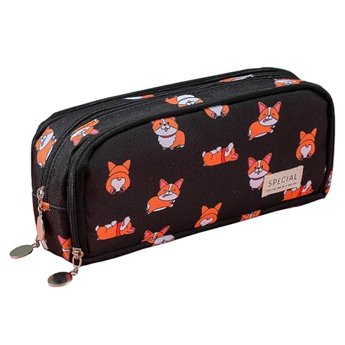 NEWUPZSI Federmäppchen Hund Corgi Mäppchen mit 3 Fächer große Kapazität Federmappe Federtasche Mädchen Junge Teenager Erwachsene Pencil Case für Schule Büro von NEWUPZSI