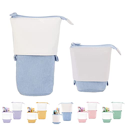 NEWUPZSI Federmäppchen Reißverschluss 2-in-1 Schlampermäppchen Weihnachten Geschenke für mädchen Kinder Stifteköcher Ständer Bleistifthalter Teleskopisch Mäppchen Einziehbares von NEWUPZSI